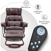 image:imageMCombo Swivel Recliners with Ottoman Reclining TV Chairs with Vibration Massage Faux Leather Ergonomic Lounge Chair for Living Room Bedroom 4832 Dark Brown