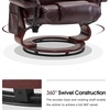 image:imageMCombo Swivel Recliners with Ottoman Reclining TV Chairs with Vibration Massage Faux Leather Ergonomic Lounge Chair for Living Room Bedroom 4832 Dark Brown