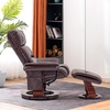 image:imageMCombo Swivel Recliners with Ottoman Reclining TV Chairs with Vibration Massage Faux Leather Ergonomic Lounge Chair for Living Room Bedroom 4832 Dark Brown