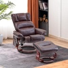 image:imageMCombo Swivel Recliners with Ottoman Reclining TV Chairs with Vibration Massage Faux Leather Ergonomic Lounge Chair for Living Room Bedroom 4832 Dark Brown