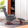image:imageMCombo Swivel Recliners with Ottoman Reclining TV Chairs with Vibration Massage Faux Leather Ergonomic Lounge Chair for Living Room Bedroom 4832 Grey