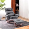 image:imageMCombo Swivel Recliners with Ottoman Reclining TV Chairs with Vibration Massage Faux Leather Ergonomic Lounge Chair for Living Room Bedroom 4832 Grey