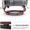 image:imageMCombo Swivel Recliners with Ottoman Reclining TV Chairs with Vibration Massage Faux Leather Ergonomic Lounge Chair for Living Room Bedroom 4832 Grey