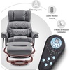 image:imageMCombo Swivel Recliners with Ottoman Reclining TV Chairs with Vibration Massage Faux Leather Ergonomic Lounge Chair for Living Room Bedroom 4832 Grey