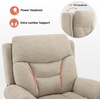 image:imageMCombo Triple Motor Power Lift Recliner Chair with Massage and Lumbarampseat Heating Rolled Arms Adjustable Headrest for Elderly People Fabric 7888 Coffee MediumBeige