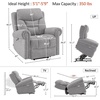 image:imageMCombo Triple Motor Power Lift Recliner Chair with Massage and Lumbarampseat Heating Rolled Arms Adjustable Headrest for Elderly People Fabric 7888 Coffee MediumGrey