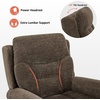 image:imageMCombo Triple Motor Power Lift Recliner Chair with Massage and Lumbarampseat Heating Rolled Arms Adjustable Headrest for Elderly People Fabric 7888 Coffee MediumCoffee