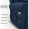 image:imageMCombo Triple Motor Power Lift Recliner Chair with Massage and Lumbarampseat Heating Rolled Arms Adjustable Headrest for Elderly People Fabric 7888 Coffee MediumNavy Blue