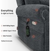 image:imageMCombo Triple Motor Power Lift Recliner Chair with Massage and Lumbarampseat Heating Rolled Arms Adjustable Headrest for Elderly People Fabric 7888 Coffee MediumDark Grey