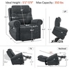 image:imageMCombo Triple Motor Power Lift Recliner Chair with Massage and Lumbarampseat Heating Rolled Arms Adjustable Headrest for Elderly People Fabric 7888 Coffee MediumDark Grey