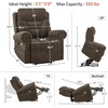 image:imageMCombo Triple Motor Power Lift Recliner Chair with Massage and Lumbarampseat Heating Rolled Arms Adjustable Headrest for Elderly People Fabric 7888 Coffee MediumCoffee