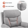 image:imageMCombo Triple Motor Power Lift Recliner Chair with Massage and Lumbarampseat Heating Rolled Arms Adjustable Headrest for Elderly People Fabric 7888 Coffee MediumGrey