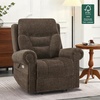 image:imageMCombo Triple Motor Power Lift Recliner Chair with Massage and Lumbarampseat Heating Rolled Arms Adjustable Headrest for Elderly People Fabric 7888 Coffee MediumCoffee