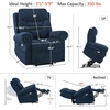 image:imageMCombo Triple Motor Power Lift Recliner Chair with Massage and Lumbarampseat Heating Rolled Arms Adjustable Headrest for Elderly People Fabric 7888 Coffee MediumNavy Blue