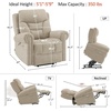 image:imageMCombo Triple Motor Power Lift Recliner Chair with Massage and Lumbarampseat Heating Rolled Arms Adjustable Headrest for Elderly People Fabric 7888 Coffee MediumBeige