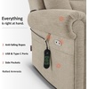 image:imageMCombo Triple Motor Power Lift Recliner Chair with Massage and Lumbarampseat Heating Rolled Arms Adjustable Headrest for Elderly People Fabric 7888 Coffee MediumBeige