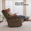 image:imageMCombo Triple Motor Power Lift Recliner with Massage and Heat Electric Recliner Chair for Elderly People Adjustable Headrest Infinite Position Cup HoldersUSB Ports Fabric 7661Navy Blue MediumBrown