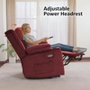 image:imageMCombo Triple Motor Power Lift Recliner with Massage and Heat Electric Recliner Chair for Elderly People Adjustable Headrest Infinite Position Cup HoldersUSB Ports Fabric 7661Navy Blue MediumBurgundy