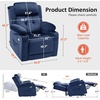 image:imageMCombo Triple Motor Power Lift Recliner with Massage and Heat Electric Recliner Chair for Elderly People Adjustable Headrest Infinite Position Cup HoldersUSB Ports Fabric 7661Navy Blue MediumNavy Blue