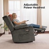 image:imageMCombo Triple Motor Power Lift Recliner with Massage and Heat Electric Recliner Chair for Elderly People Adjustable Headrest Infinite Position Cup HoldersUSB Ports Fabric 7661Navy Blue MediumGrey