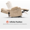 image:imageMCombo Triple Motor Power Lift Recliner with Massage and Heat Electric Recliner Chair for Elderly People Adjustable Headrest Infinite Position Cup HoldersUSB Ports Fabric 7661Navy Blue MediumBeige