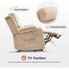 image:imageMCombo Triple Motor Power Lift Recliner with Massage and Heat Electric Recliner Chair for Elderly People Adjustable Headrest Infinite Position Cup HoldersUSB Ports Fabric 7661Navy Blue MediumBeige