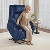 image:imageMCombo Triple Motor Power Lift Recliner with Massage and Heat Electric Recliner Chair for Elderly People Adjustable Headrest Infinite Position Cup HoldersUSB Ports Fabric 7661Navy Blue MediumNavy Blue