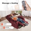 image:imageMCombo Triple Motor Power Lift Recliner with Massage and Heat Electric Recliner Chair for Elderly People Adjustable Headrest Infinite Position Cup HoldersUSB Ports Fabric 7661Navy Blue MediumBurgundy