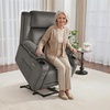 image:imageMCombo Triple Motor Power Lift Recliner with Massage and Heat Electric Recliner Chair for Elderly People Adjustable Headrest Infinite Position Cup HoldersUSB Ports Fabric 7661Navy Blue MediumGrey
