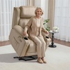 image:imageMCombo Triple Motor Power Lift Recliner with Massage and Heat Electric Recliner Chair for Elderly People Adjustable Headrest Infinite Position Cup HoldersUSB Ports Fabric 7661Navy Blue MediumBeige