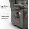 image:imageMCombo Triple Motor Power Lift Recliner with Massage and Heat Electric Recliner Chair for Elderly People Adjustable Headrest Infinite Position Cup HoldersUSB Ports Fabric 7661Navy Blue MediumGrey