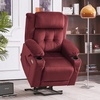 image:imageMCombo Triple Motor Power Lift Recliner with Massage and Heat Electric Recliner Chair for Elderly People Adjustable Headrest Infinite Position Cup HoldersUSB Ports Fabric 7661Navy Blue MediumBurgundy