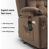 image:imageMCombo Triple Motor Power Lift Recliner with Massage and Heat Electric Recliner Chair for Elderly People Adjustable Headrest Infinite Position Cup HoldersUSB Ports Fabric 7661Navy Blue MediumBrown