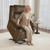 image:imageMCombo Triple Motor Power Lift Recliner with Massage and Heat Electric Recliner Chair for Elderly People Adjustable Headrest Infinite Position Cup HoldersUSB Ports Fabric 7661Navy Blue MediumBrown