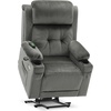 image:imageMCombo Triple Motor Power Lift Recliner with Massage and Heat Electric Recliner Chair for Elderly People Adjustable Headrest Infinite Position Cup HoldersUSB Ports Fabric 7661Navy Blue MediumGrey
