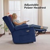 image:imageMCombo Triple Motor Power Lift Recliner with Massage and Heat Electric Recliner Chair for Elderly People Adjustable Headrest Infinite Position Cup HoldersUSB Ports Fabric 7661Navy Blue MediumNavy Blue