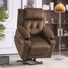 image:imageMCombo Triple Motor Power Lift Recliner with Massage and Heat Electric Recliner Chair for Elderly People Adjustable Headrest Infinite Position Cup HoldersUSB Ports Fabric 7661Navy Blue MediumBrown