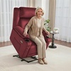 image:imageMCombo Triple Motor Power Lift Recliner with Massage and Heat Electric Recliner Chair for Elderly People Adjustable Headrest Infinite Position Cup HoldersUSB Ports Fabric 7661Navy Blue MediumBurgundy