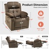 image:imageMCombo Triple Motor Power Lift Recliner with Massage and Heat Electric Recliner Chair for Elderly People Adjustable Headrest Infinite Position Cup HoldersUSB Ports Fabric 7661Navy Blue MediumBrown