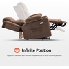 image:imageMCombo Triple Motor Power Lift Recliner with Massage and Heat Electric Recliner Chair for Elderly People Adjustable Headrest Infinite Position Cup HoldersUSB Ports Fabric 7661Navy Blue MediumBrown