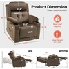 image:imageMCombo Triple Motor Power Lift Recliner with Massage and Heat Electric Recliner Chair for Elderly People Adjustable Headrest Infinite Position Cup HoldersUSB Ports Fabric 7661Navy Blue MediumBrown