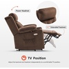 image:imageMCombo Triple Motor Power Lift Recliner with Massage and Heat Electric Recliner Chair for Elderly People Adjustable Headrest Infinite Position Cup HoldersUSB Ports Fabric 7661Navy Blue MediumBrown