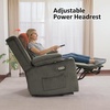 image:imageMCombo Triple Motor Power Lift Recliner with Massage and Heat Electric Recliner Chair for Elderly People Adjustable Headrest Infinite Position Cup HoldersUSB Ports Fabric 7661Navy Blue MediumGrey