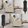 image:imageMCombo Triple Motor Power Rocker Recliner with Adjustable Headrest FSC Certified Oversized Leather Recliner Chair for Living Room Nursery Infinite Position USB amp TypeC 6277 Navy BlueCream White