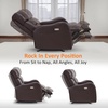image:imageMCombo Triple Motor Power Rocker Recliner with Adjustable Headrest FSC Certified Oversized Leather Recliner Chair for Living Room Nursery Infinite Position USB amp TypeC 6277 Navy BlueDark Brown