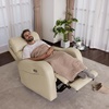 image:imageMCombo Triple Motor Power Rocker Recliner with Adjustable Headrest FSC Certified Oversized Leather Recliner Chair for Living Room Nursery Infinite Position USB amp TypeC 6277 Navy BlueCream White