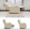 image:imageMCombo Triple Motor Power Rocker Recliner with Adjustable Headrest FSC Certified Oversized Leather Recliner Chair for Living Room Nursery Infinite Position USB amp TypeC 6277 Navy BlueCream White