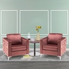 image:imageMCombo Velvet Accent Chair Tufted Barrel Armchair Upholstered Single Sofa for Small Spaces Living Room Office Reception Fabric 4066 Pink