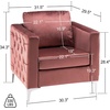image:imageMCombo Velvet Accent Chair Tufted Barrel Armchair Upholstered Single Sofa for Small Spaces Living Room Office Reception Fabric 4066 Pink