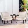 image:imageMCombo Velvet Accent Chair Tufted Club Chairs Upholstered Side Chair with Legs Vanity Chair for Living Room Bedroom 4720 2 Cream WhiteCream White